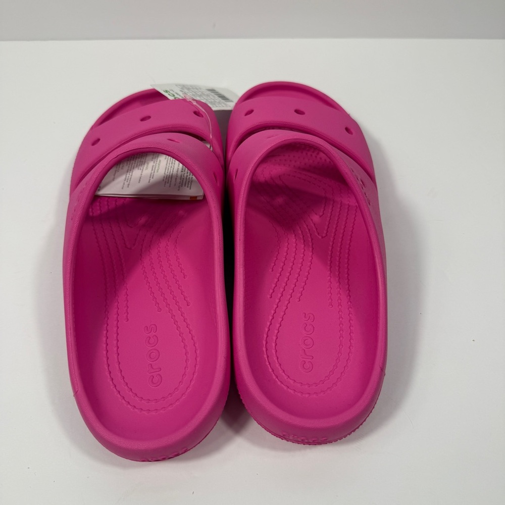 NWT CROCS Classic Sandal v2 Bright Pink Women’s 10 Shoe Comfort Slip On - Picture 5 of 6
